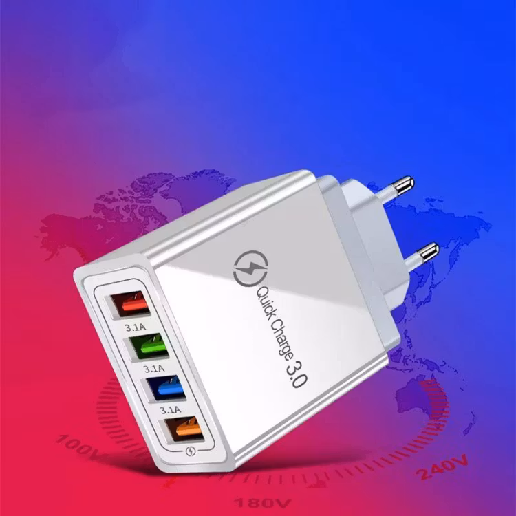 4 Port Quick Charge wall charger USB QC3.0