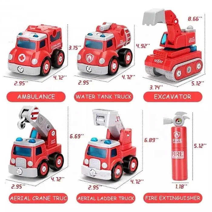 5 i 1 leksaksrobot bilar -Räddningen Modig Kombination - förvandla bil