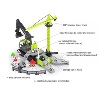 Engineering construction cranes and trucks toys set
