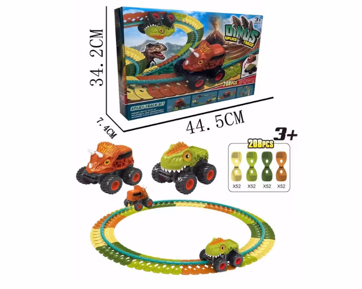 Dinosaur Car Tracks Toy 208 pcs
