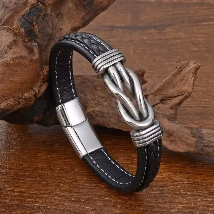 Oändlighet handgjorda äkta läderarmband