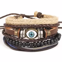 Bohemia vävda flätade läderarmband
