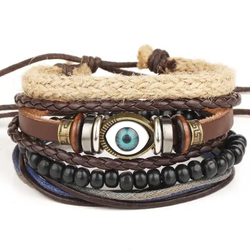 Bohemia vävda flätade läderarmband