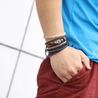 Bohemia vävda flätade läderarmband