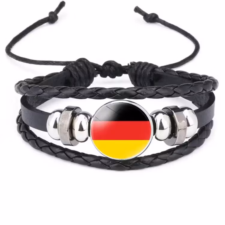 Nationell flagga stil armband tillbehör kohud justerbart