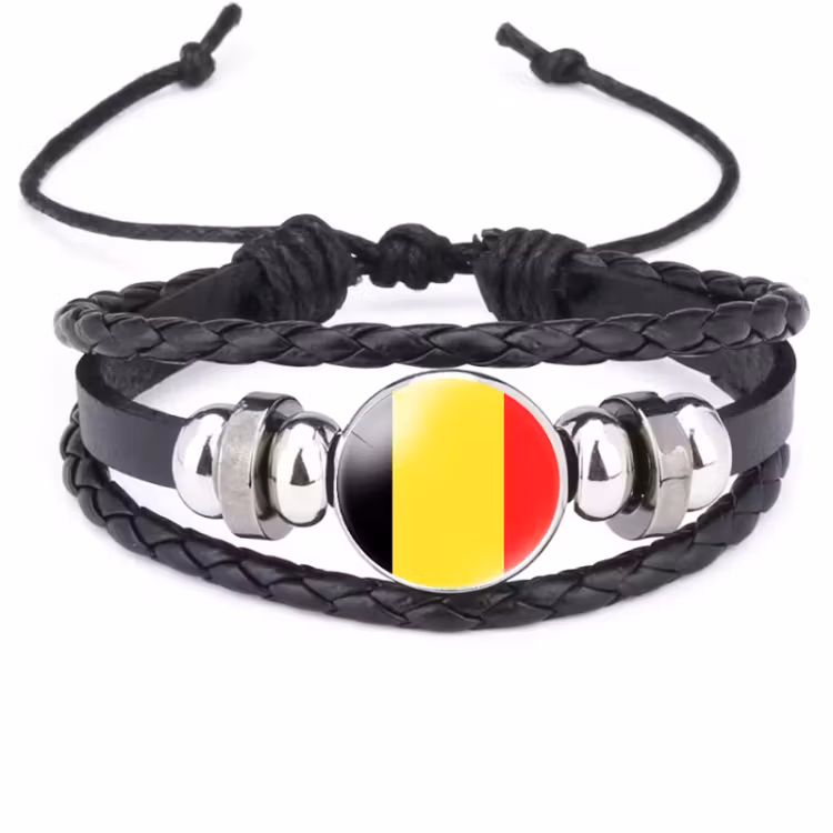 Nationell flagga stil armband tillbehör kohud justerbart