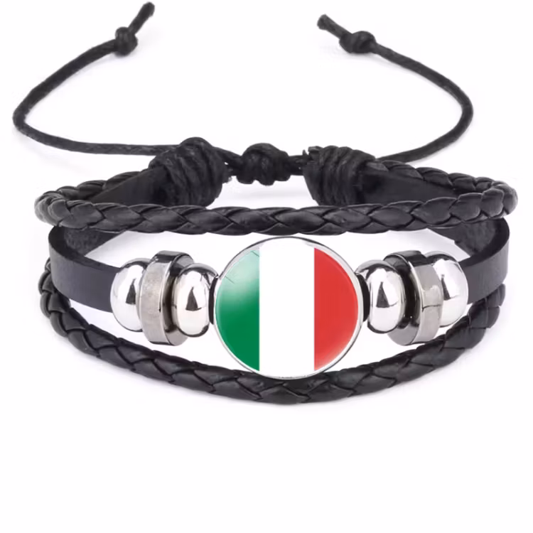 Nationell flagga stil armband tillbehör kohud justerbart