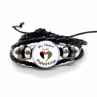 Palestinsk Flagga Kohud Armband med Justerbar
