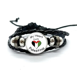 Palestinsk Flagga Kohud Armband med Justerbar