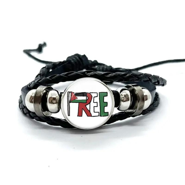 Palestinsk Flagga Kohud Armband med Justerbar
