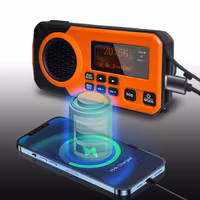 DAB+/FM digital nödradio med inbyggt Li-Ion batteri, solpanel/dynamo, LED-lampor och Bluetooth