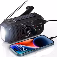 3-i-1 vevradio med solcell och powerbank 2500mAh