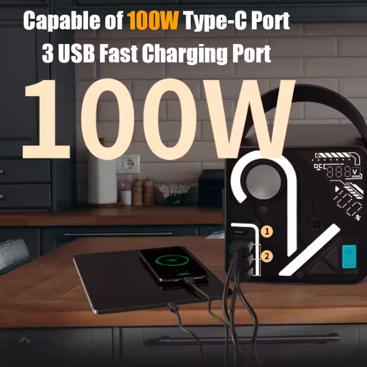 Powerbank 80000 mAh - 300W med snabbladdning för telefon & laptop