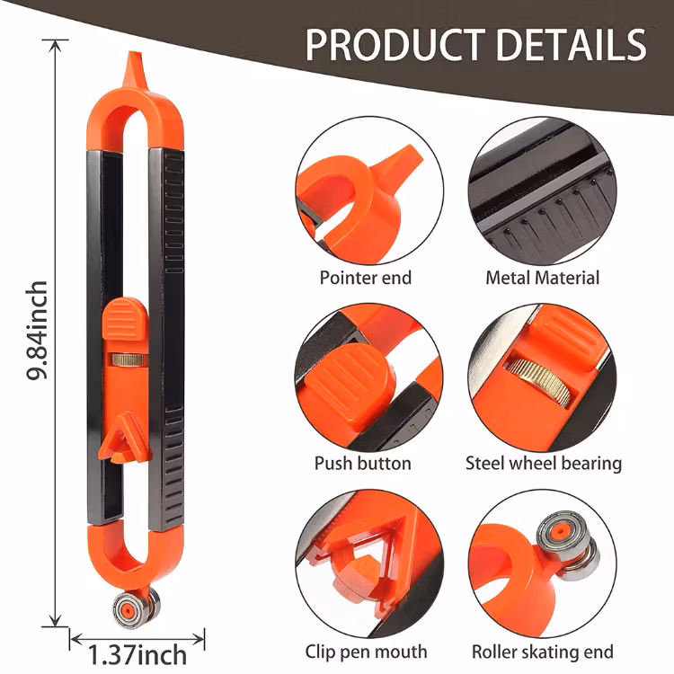 Profilkopieringsverktyg 23 cm – Justerbar Konturmätare i Aluminium