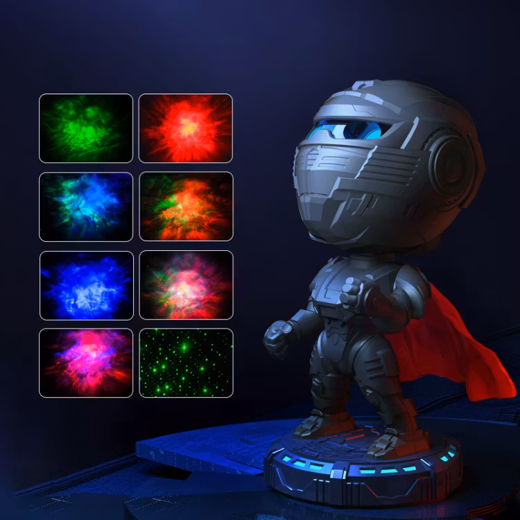 Mecha Knight Galaxy Projector – Star and Nebula Lamp with Remote and Timer