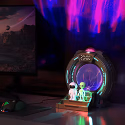 Plasma Ball Aurora Projektor – LED Nattlampa med Bluetooth, White Noise och Alarmklocka