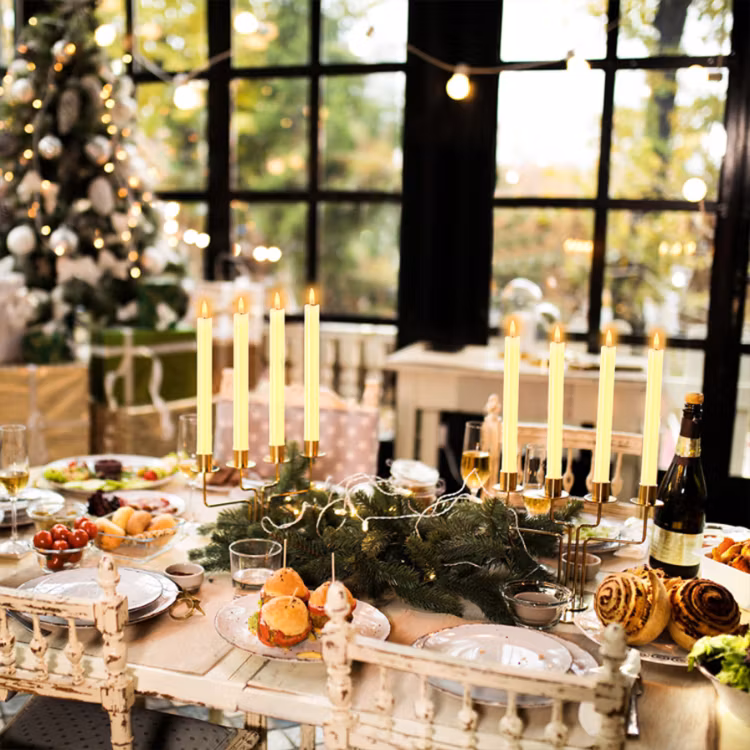 6-pack Flamlösa LED-Taperljus med Timer och Fjärrkontroll