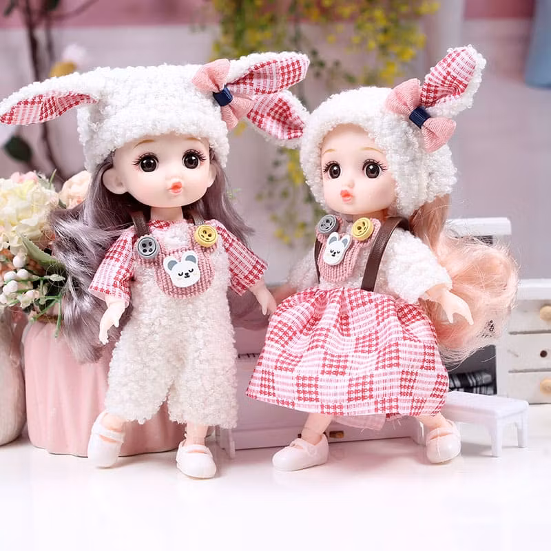 16 cm söta mini-dockor för flickor – Justerbara prinsessdockor
