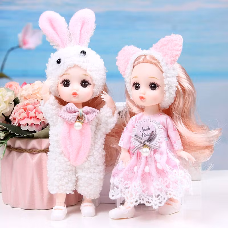 16 cm söta mini-dockor för flickor – Justerbara prinsessdockor