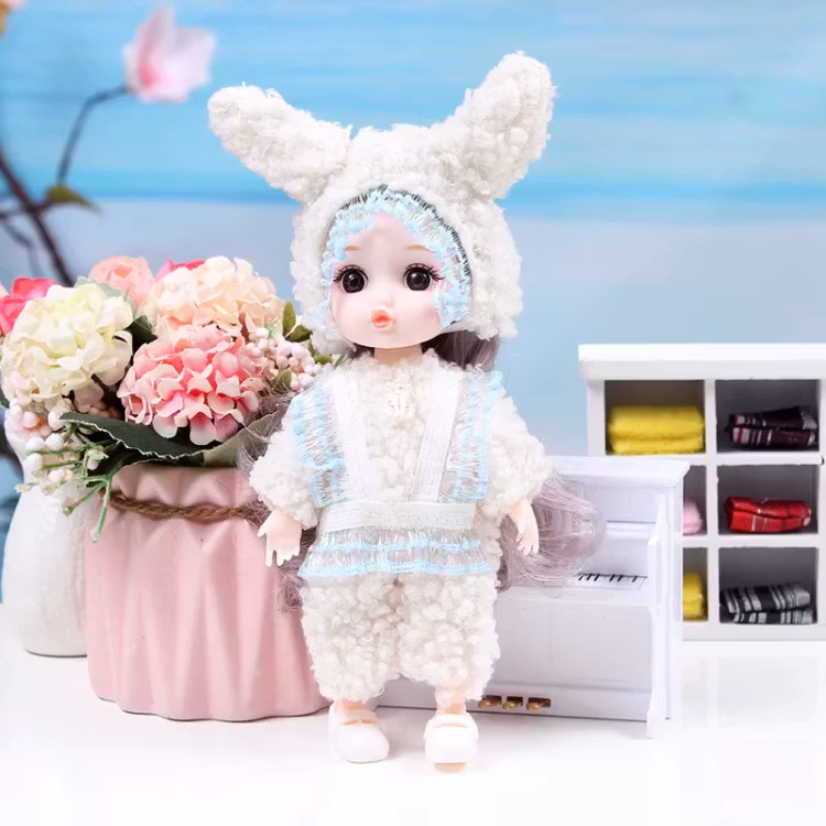 16 cm söta mini-dockor för flickor – Justerbara prinsessdockor