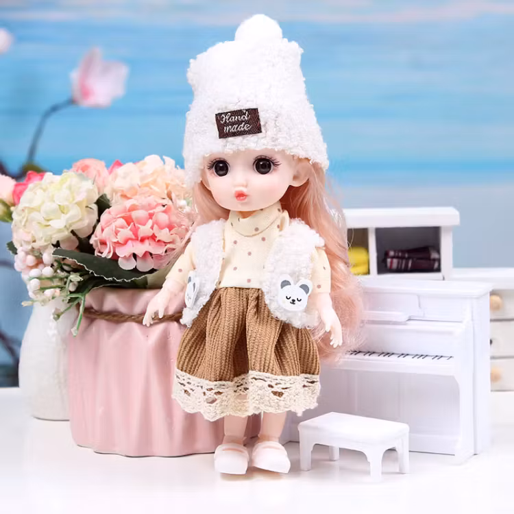 16 cm söta mini-dockor för flickor – Justerbara prinsessdockor