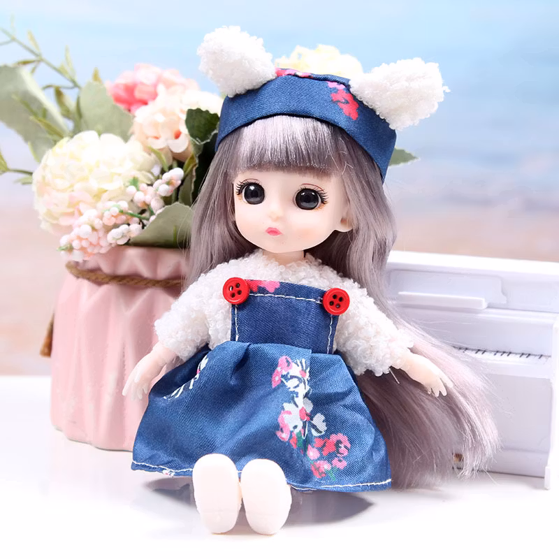 16 cm söta mini-dockor för flickor – Justerbara prinsessdockor