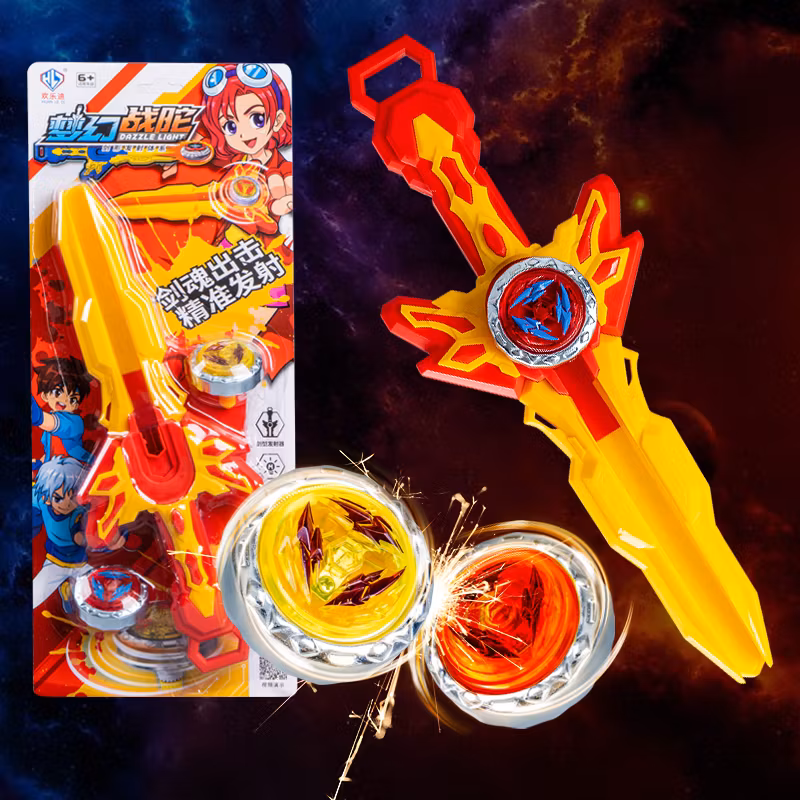 Gyro med LED och Svärdslansering | Barn 6+ Röd