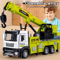 Metal Diecast Rescue Truck with Double Hook and Sound – Engineering Vehicles for Kids 2026