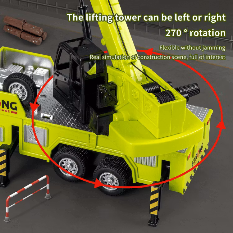 Metal Diecast Rescue Truck with Double Hook and Sound – Engineering Vehicles for Kids 2026