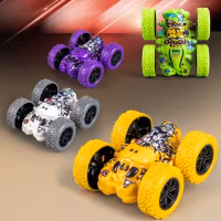 Mini Stunt Car for Kids – 360° Double-Side Graffiti Flip Car with Inertia Drive