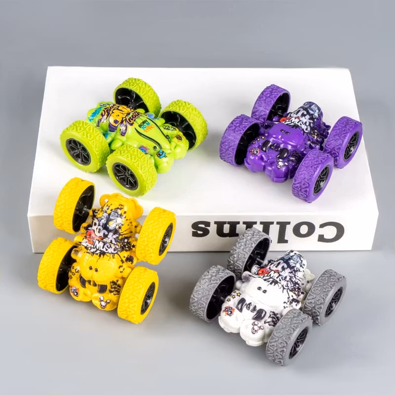 Mini Stuntbil för Barn – 360° Double-Side Graffiti Flip Car med Inertia Drive