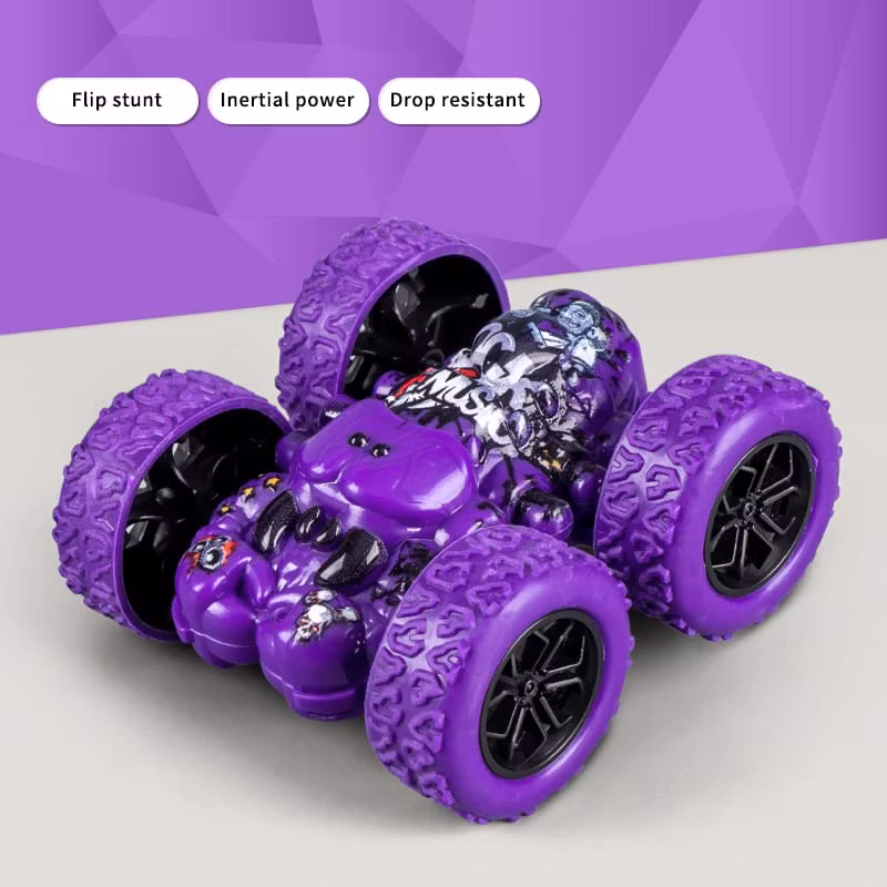 Mini Stuntbil för Barn – 360° Double-Side Graffiti Flip Car med Inertia Drive