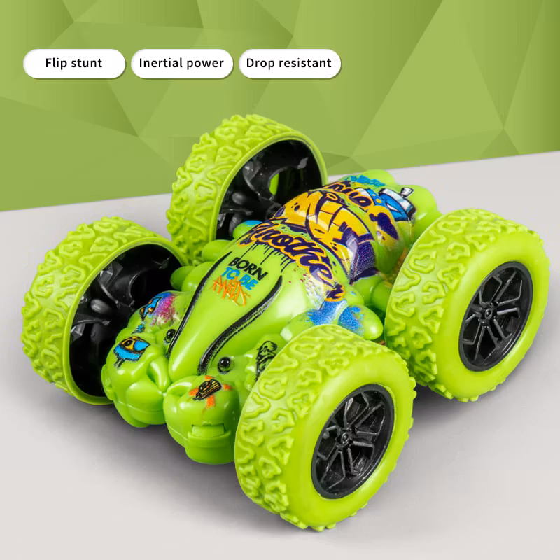 Mini Stuntbil för Barn – 360° Double-Side Graffiti Flip Car med Inertia Drive
