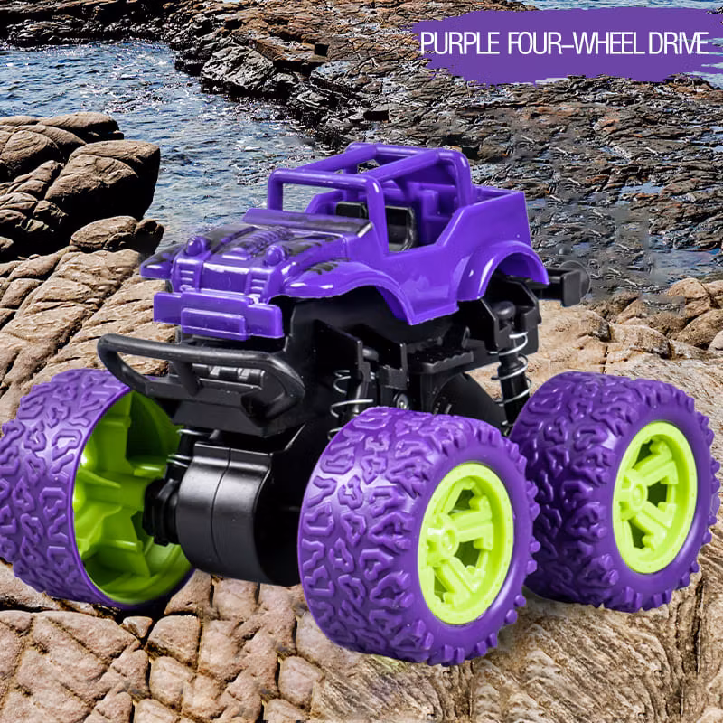 Monstertruck leksak 4x4 stuntbil för barn pojkar och flickor-Purpur