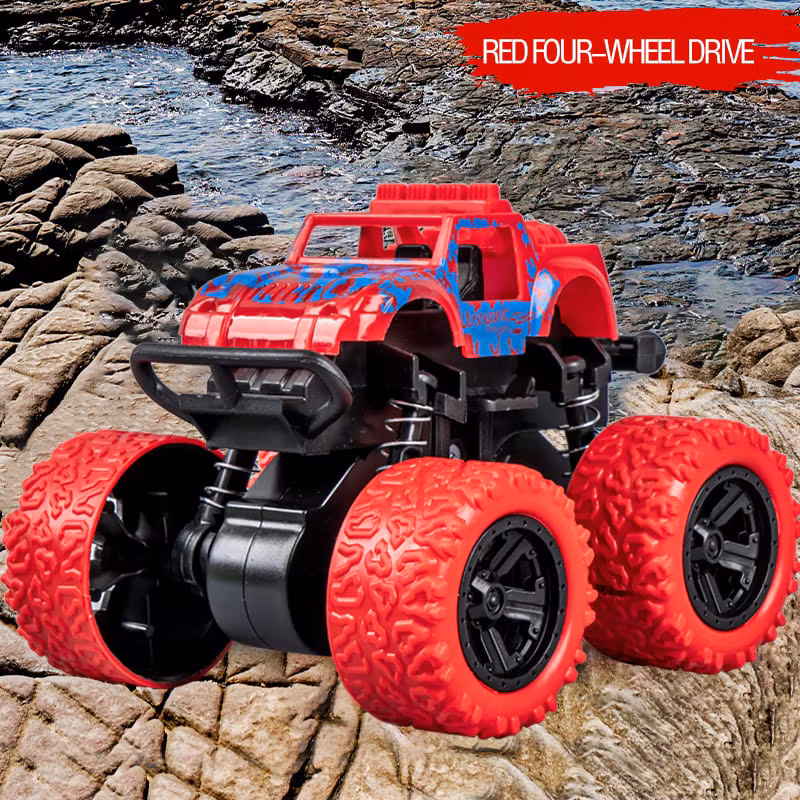 Monstertruck leksak 4x4 stuntbil för barn pojkar och flickor-Röd
