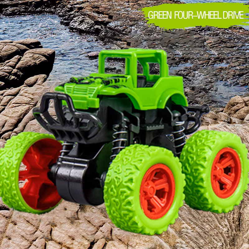Monstertruck leksak 4x4 stuntbil för barn pojkar och flickor-Grön