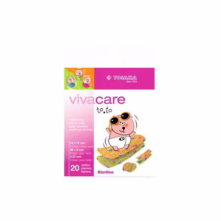 21212 Vivacare to.to, sterila barnplåster med färgmotiv, 20-pack
