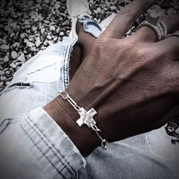 Silverarmband The Cross Rock