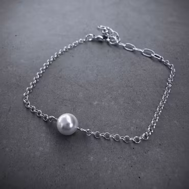 Silverarmband Shell Pearl
