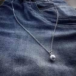Silverhalsband Shell Pearl