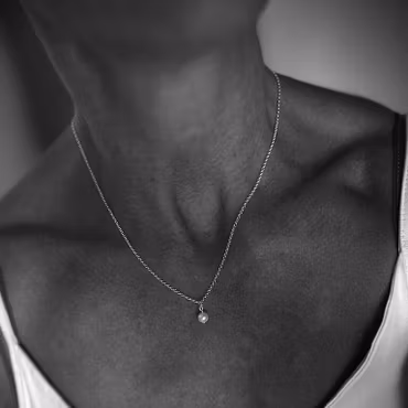 Silverhalsband Shell Pearl