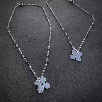 Silverhalsband Dopgåva Lyckoklöver