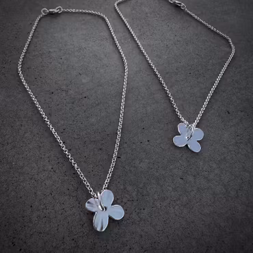 Silverhalsband Dopgåva Lyckoklöver