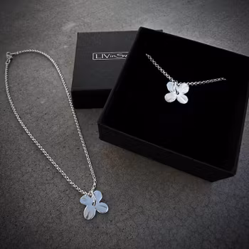 Silverhalsband Dopgåva Lyckoklöver