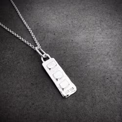 Silverhalsband Raw Cubes mini