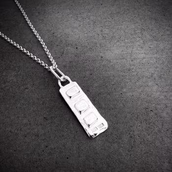 Silverhalsband Raw Cubes mini