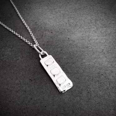 Silverhalsband Raw Cubes mini
