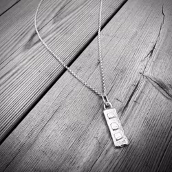 Silverhalsband Raw Cubes mini
