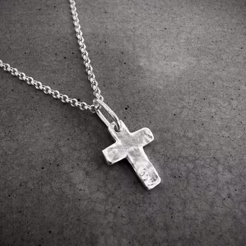 Silverhalsband Raw Cross