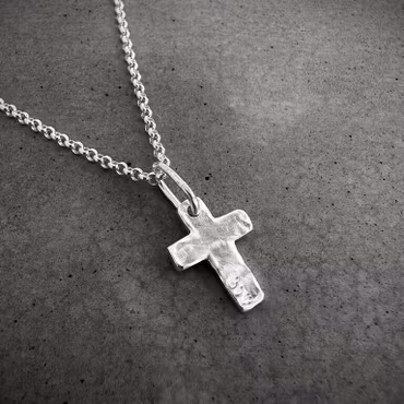Silverhalsband Raw Cross